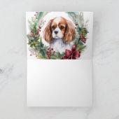 Carte Cavalier King Christmas Wreath Festive Pup (Intérieur)