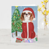 Carte Cavalier King en train de jouer dans la neige avec (Fleur jaune)