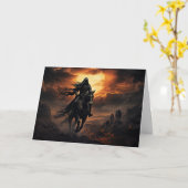 Carte Cavalier noir et soleil ardent (Fleur jaune)