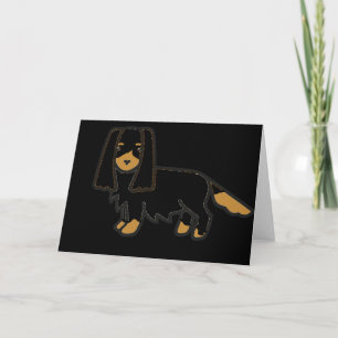 Carte cavalier roi charles spaniel noir et tan cartoo