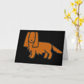 Carte cavalier roi charles spaniel ruby dessin animé (Fleur jaune)