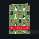 Carte cavalière de vacances d'épagneul du Roi<br><div class="desc">Une carte de voeux mignonne comportant une illustration d'un épagneul cavalier du Roi Charles. Couleur et textes personnalisables d'arrière - plan. Perfectionnez pour le propriétaire d'épagneul du Roi Charles d'amoureux des chiens ou de cavalier.</div>