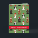 Carte cavalière de vacances d'épagneul du Roi<br><div class="desc">Une carte de voeux mignonne comportant une illustration d'un épagneul cavalier du Roi Charles. Couleur et textes personnalisables d'arrière - plan. Perfectionnez pour le propriétaire d'épagneul du Roi Charles d'amoureux des chiens ou de cavalier.</div>