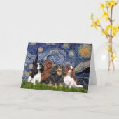 Carte Cavaliers (quatre) - Nuit étoilée (Fleur jaune)