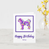 Carte Cavapoo Chien Silhouette Cute PPY&B Anniversaire (Fleur jaune)