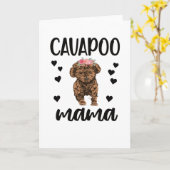 Carte Cavapoo dog Mama Cavoodle Dog (Fleur jaune)