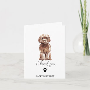 Carte Cavapoodle Marron Maman Chien Chiots Animaux Fête 