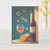 Carte Cave à vin Anniversaire Brille (Fleur jaune)