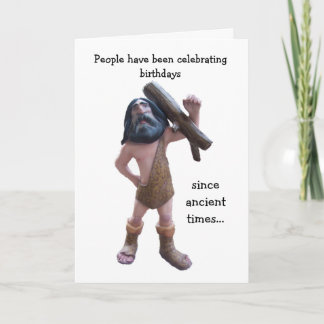 Carte Caveman humoristique personnalisée 50e anniversair