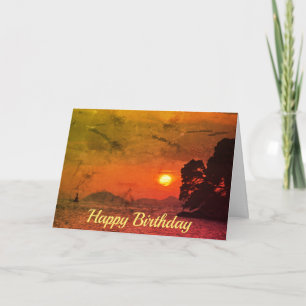 Carte Cavtat Croatie vue sur Sunset 1974 Filtre Annivers