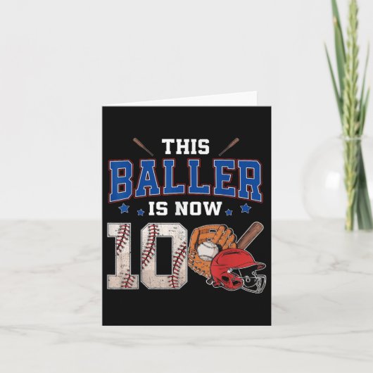 Carte Ce Baller a Maintenant 10 Ans Baseball 10e Naissan (Devant)