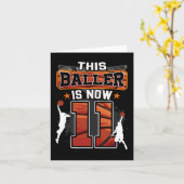 Carte Ce Baller a maintenant 11 ans Cool Basketball 11e (Fleur jaune)