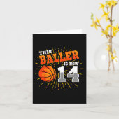 Carte Ce Baller Est Maintenant 14 Basketball 14e Anniver (Fleur jaune)