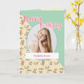 Carte Ce Chien Vie Jaune Vert Photo Anniversaire (Fleur jaune)