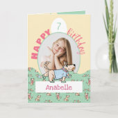 Carte Ce Chien Vie Vert Jaune Photo Anniversaire (Devant)