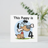 Carte Ce Chiot 4e Anniversaire Tshirts et cadeaux (Debout devant)