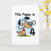 Carte Ce Chiot 4e Anniversaire Tshirts et cadeaux (Fleur jaune)