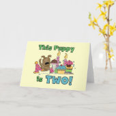 Carte Ce chiot est deux t-shirts et cadeaux (Fleur jaune)