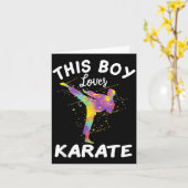 Carte Ce garçon aime le karaté (Fleur jaune)