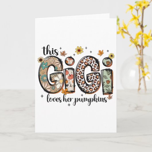 Carte Ce Gigi Aime Ses Citrouilles Tomber Thanksgiving (Fleur jaune)