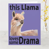 Carte Ce lama aime un peu de drame Lama drôle (Fleur jaune)