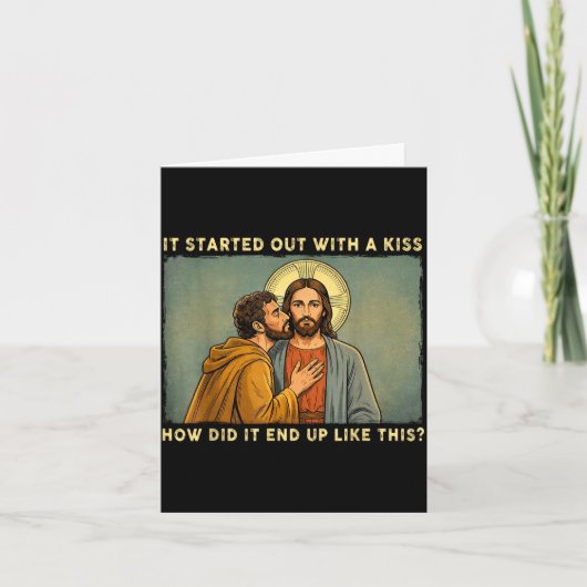 Carte Ce n'était qu'un baiser jesus & judas mème drô (Devant)