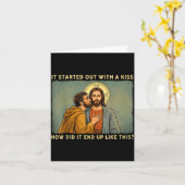 Carte Ce n'était qu'un baiser jesus & judas mème drô (Fleur jaune)