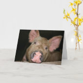 Carte Ce petit cochon dit je t'aime (Fleur jaune)