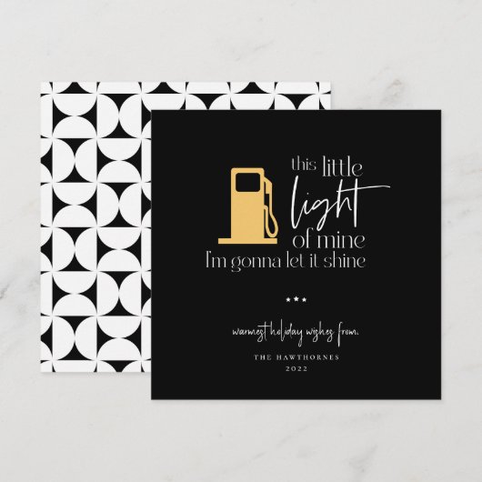 Carte Ce Petit Feu De Gaz Fantaisie De Lumière Noël (Devant / Derrière)