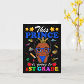 Carte Ce prince va en 1re année Retour à l'école A (Fleur jaune)