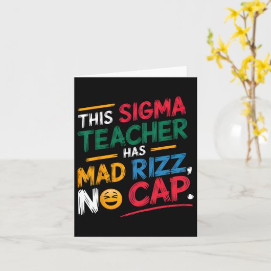 Carte Ce professeur Sigma a Rizz fou (Fleur jaune)