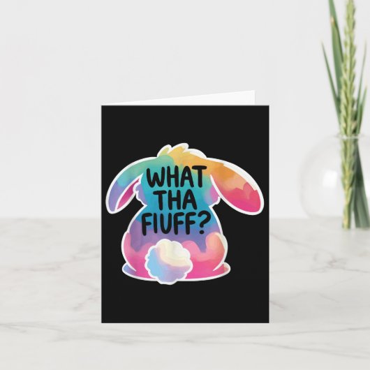 Carte Ce Que Fluff Drôle Lapin De Pâques Tie Tee Chasse (Devant)