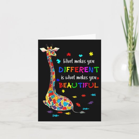 Carte Ce qui vous rend différents Giraffe Maman Autisme (Devant)