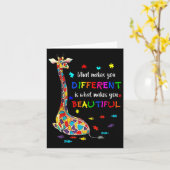 Carte Ce qui vous rend différents Giraffe Maman Autisme (Fleur jaune)
