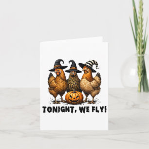 Carte Ce Soir, Nous Volons Halloween Poulet Chute Animau