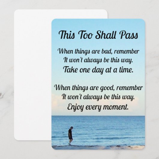 Carte "Ce Trop Passera" (Devant / Derrière)