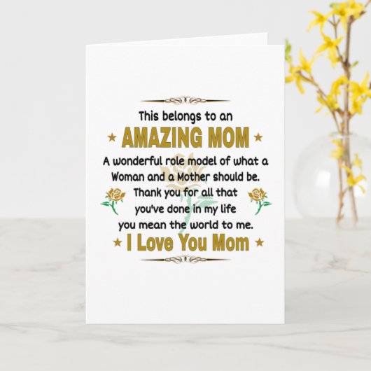 Carte Ceci appartient à une maman incroyable. Maman (Fleur jaune)