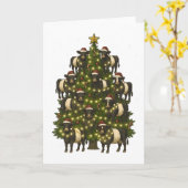 Carte Ceinture de la vache Belted Galloway Arbre de Noël (Fleur jaune)
