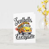 Carte Ceintures de sécurité drôles de retour à l'école p (Fleur jaune)