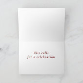 CARTE **CELA DEMANDE UNE CÉLÉBRATION** FÉLICITATIONS (Intérieur)