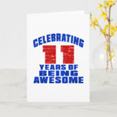 Carte Célébrant 11 ans d'être impressionnant (Fleur jaune)