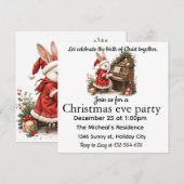 Carte Celebrate Birth of Christ White Bunny Christmas (Devant / Derrière)