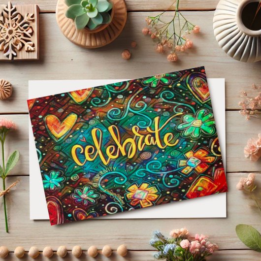 Carte CelebrateFun moderne coloré joyeux