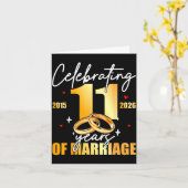 Carte Célébration 2015 11e 11 ans de mariage (Fleur jaune)