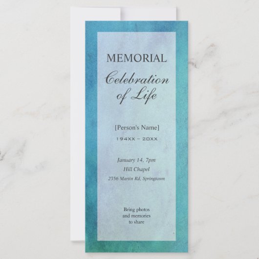 Carte Célébration commémorative d'invitation de la vie (Devant)