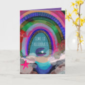 Carte Célébration couleur vive de la coque de mer dessin (Fleur jaune)