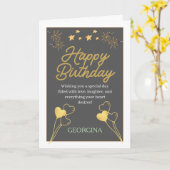 Carte Célébration d'anniversaire (Fleur jaune)