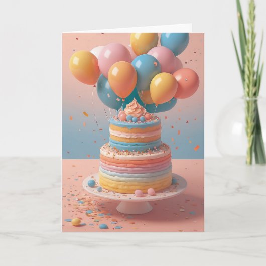 Carte Célébration d'anniversaire au bureau (Devant)