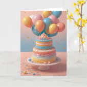 Carte Célébration d'anniversaire au bureau (Fleur jaune)