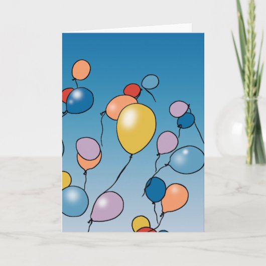 Carte Célébration d'anniversaire avec ballons (Devant)